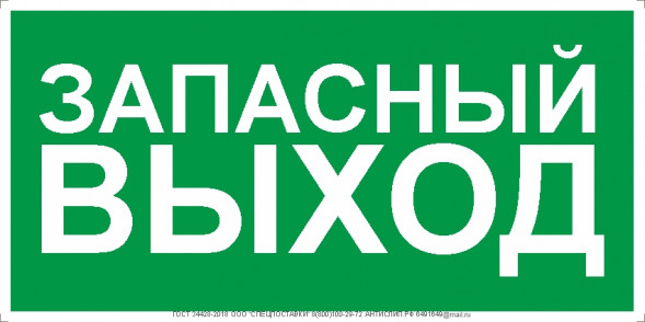 Фотолюминесцентный знак Е23 «Запасный выход» 