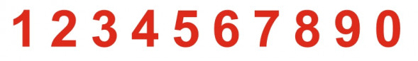 Знак «Набор цифр от 0 до 9» (не светящиеся)