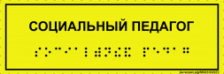 Тактильная табличка со шрифтом Брайля "Социальный педагог" 100х300мм