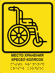 Тактильная пиктограмма/со шрифтом брайля "Место хранения кресел колясок"