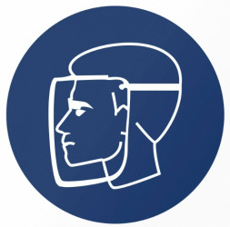 Знак M08 Работать в защитном щитке