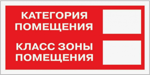 Фотолюминесцентный знак "Категория помещения" F26